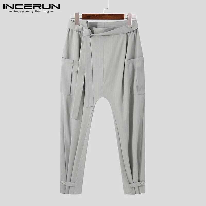 Модные Дизайнерские мужские длинные брюки INCERUN Повседневная Уличная одежда