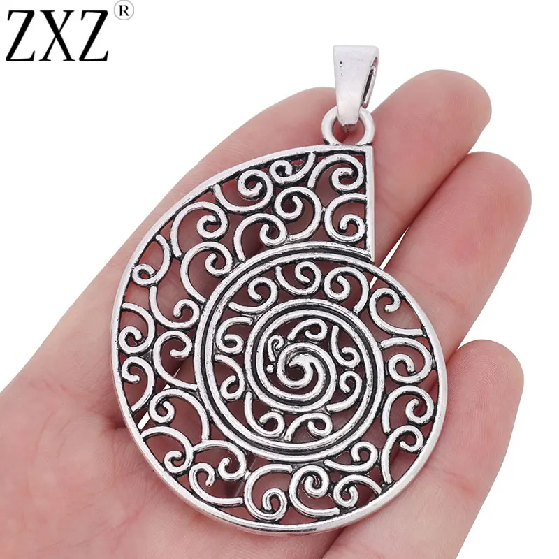 Подвески в виде морской улитки ZXZ, 70 х52 мм, 2 шт.