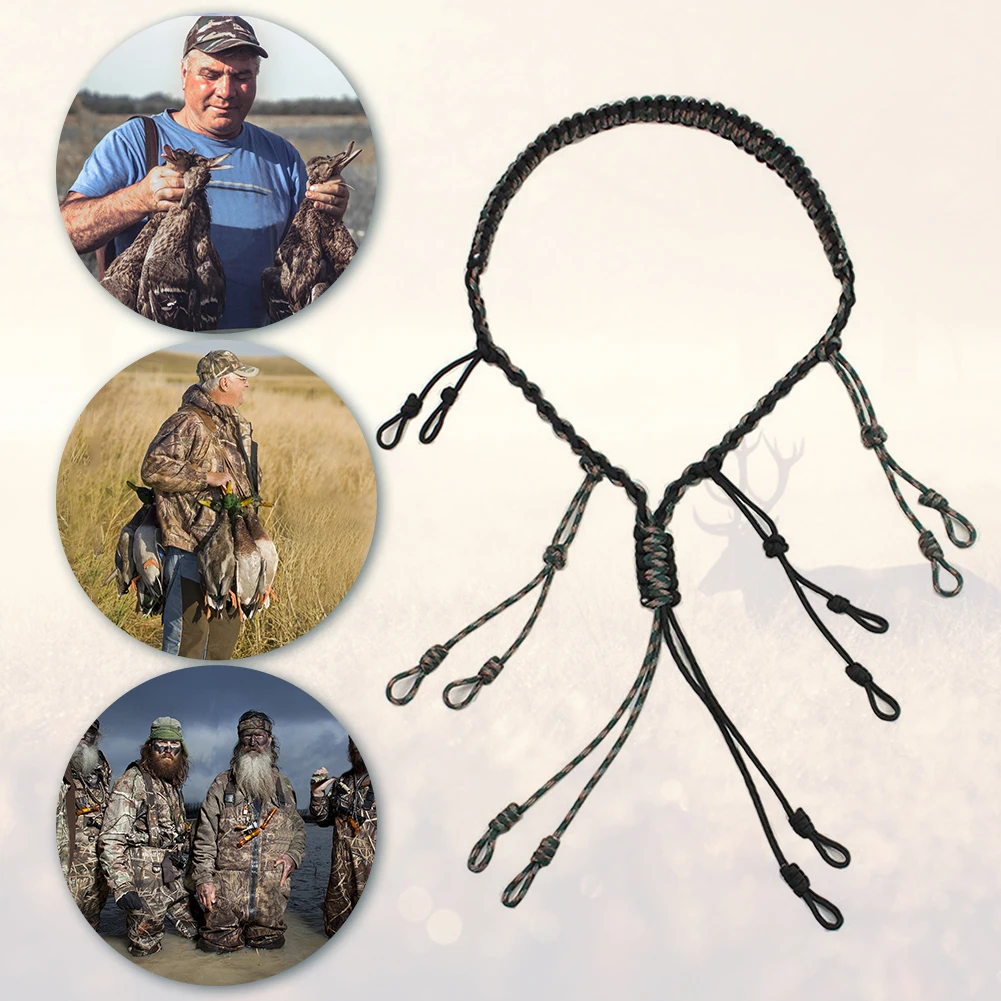 

Hunting Duck Wild Bird Goose Call Decoy Rope Lanyard Cord Hand Braided Whistle Sling with 12 Adjustable Rings Whistle Collar Sli
