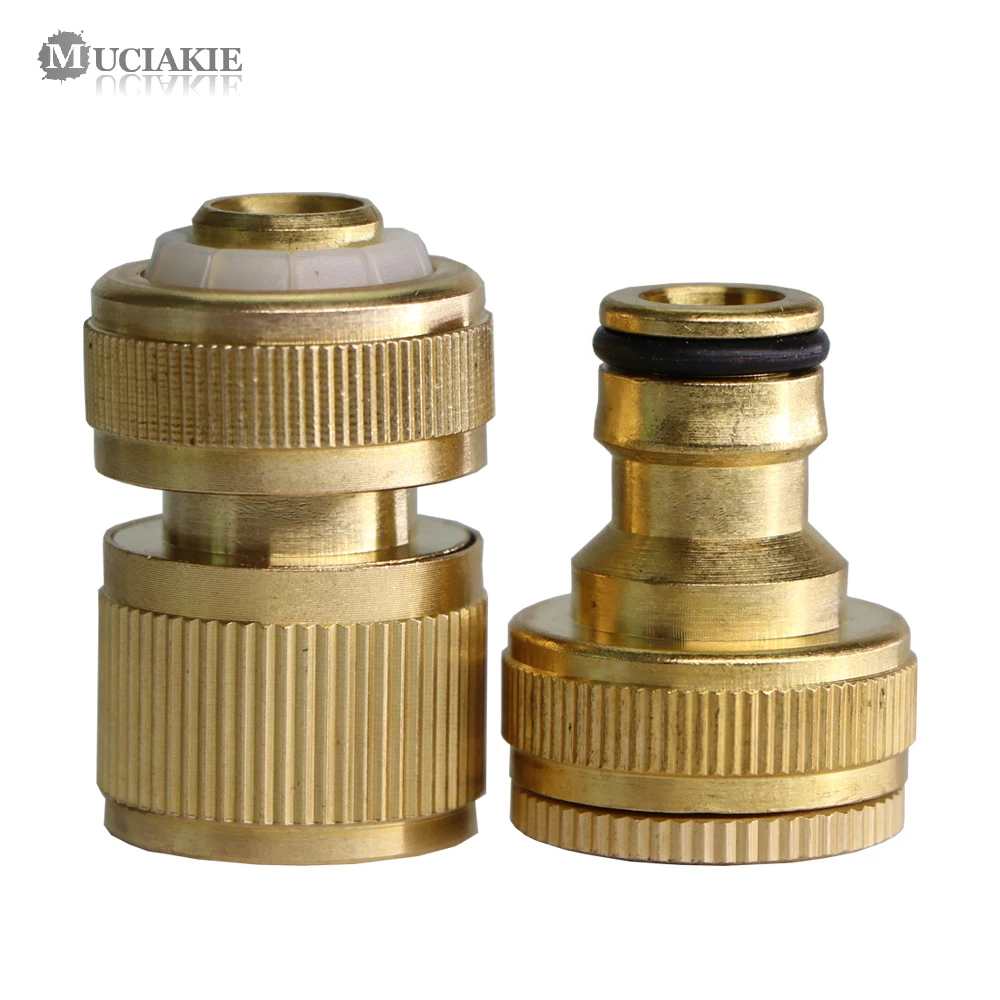 Латунный адаптер для садовой воды G1/2 ''3/4'' резьбовой смеситель быстроразъемный соединитель 1/2 дюйма шланг Водяной Пистолет Фитинги для стиральной машины - изображение