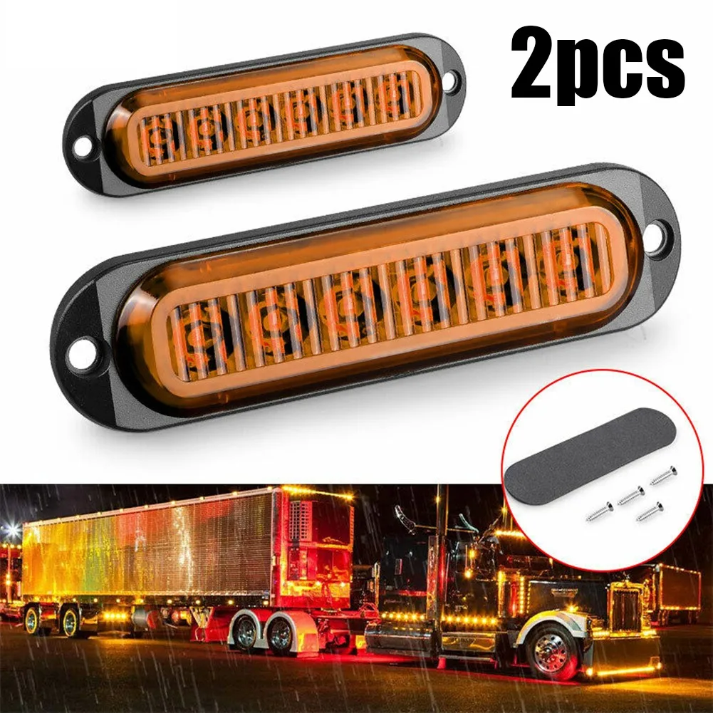 

2pcs Car LED Lights Amber 4.4\" LED Side Marker Light Clearance Lamp 12-24V Waterproof IP65 Trailer Truck RV Lorry For Cars