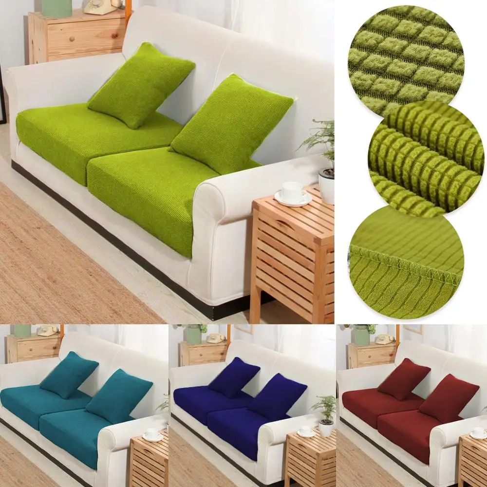 

1/2/3/4 Seat Sofa Cushion Cover Chair Cover Pet Kids Furniture Protector Polar Fleece Spandex Washable Removable Slipcover