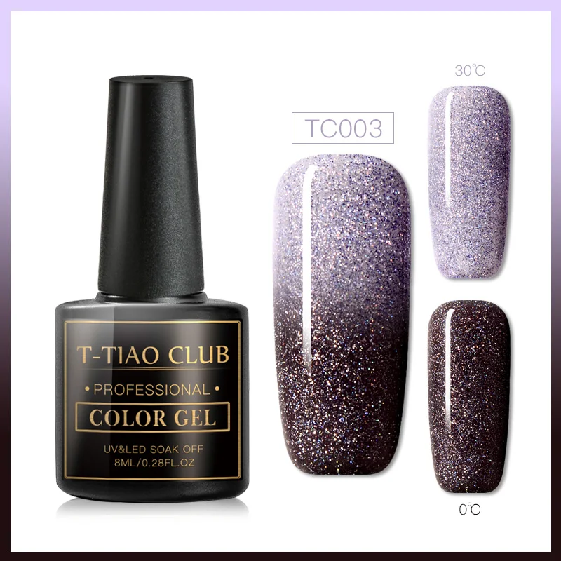 DS07718 T-TIAO клубный Радужный термальный меняющий Цвет гель для ногтей голографический Лак Блеск температура замочить от УФ ногти гель лак - Цвет: DS07718