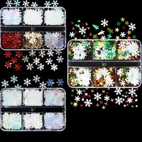 1box christmas sequins colorful snowflake tree glitter sequin diy nail crafts art uv resin mold filler tools for jewelry making