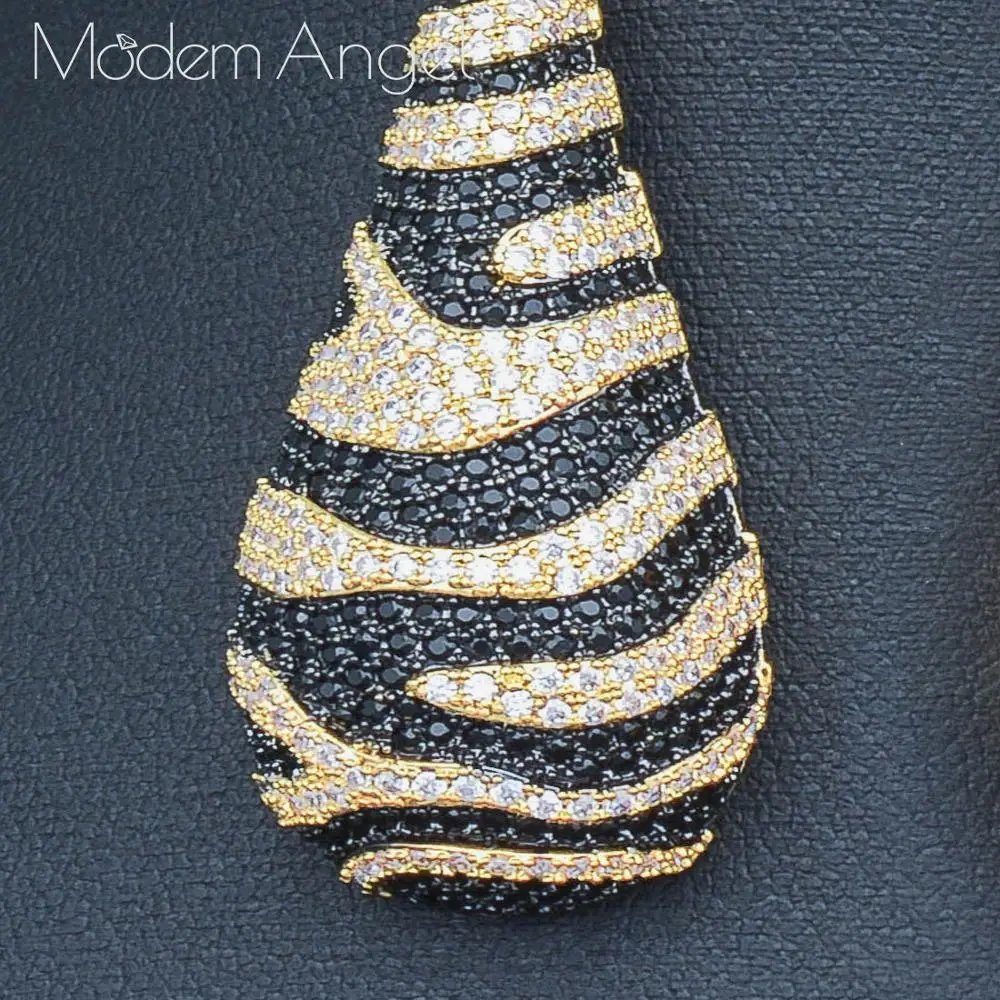 

ModemAngel Luxury Irregular Calabash Full Pave Cubic Zirconia Engagement Party Drop Dangle Earrings Jewelry For Women Female DIY