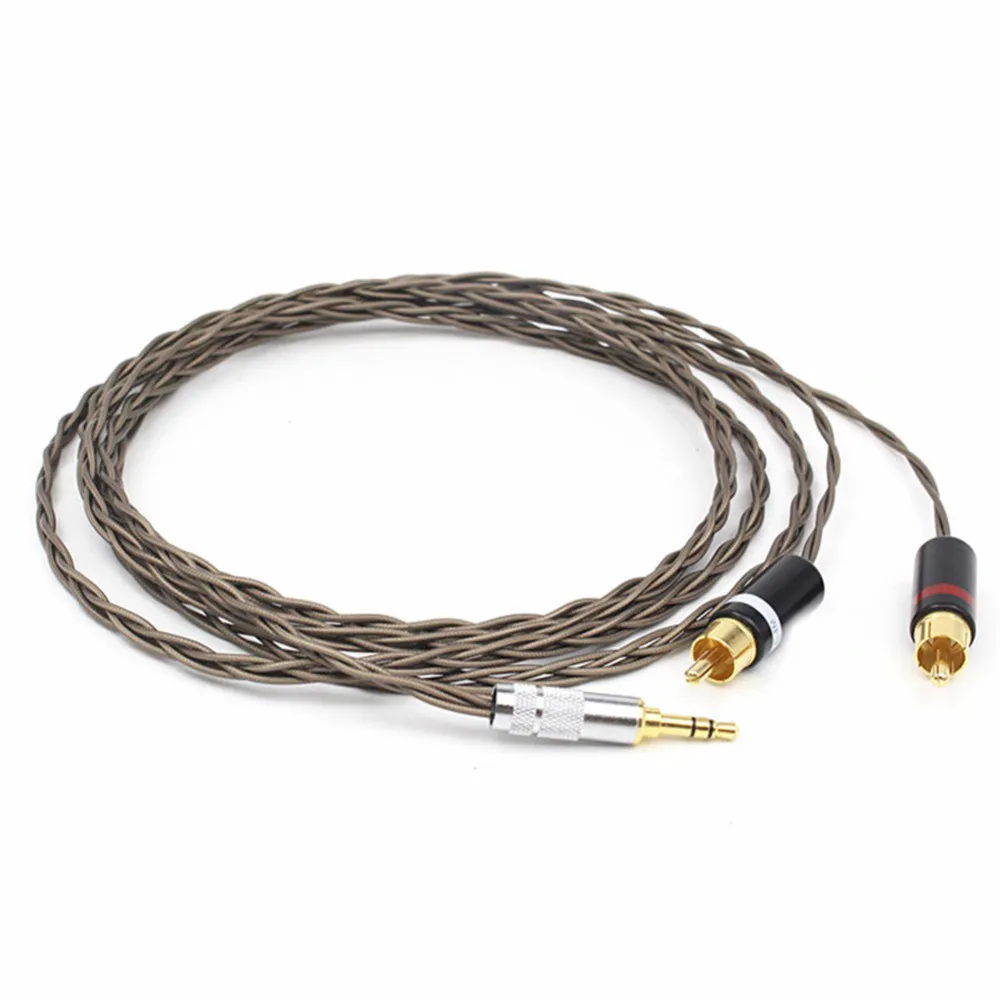 

HIFI 3,5mm Stereo auf 2 Cinch-stecker Kabel Odin Siver berzogene 3,5mm zu Doppel RCA Stecker Audio aux Kabel