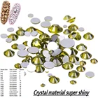 Оливковый цвет дизайн ногтей без горячей фиксации Кристалл Стразы SS3 (1,2 мм)-SS34 (7,2 мм) Flatback клей на Pedreria Para Manualidades