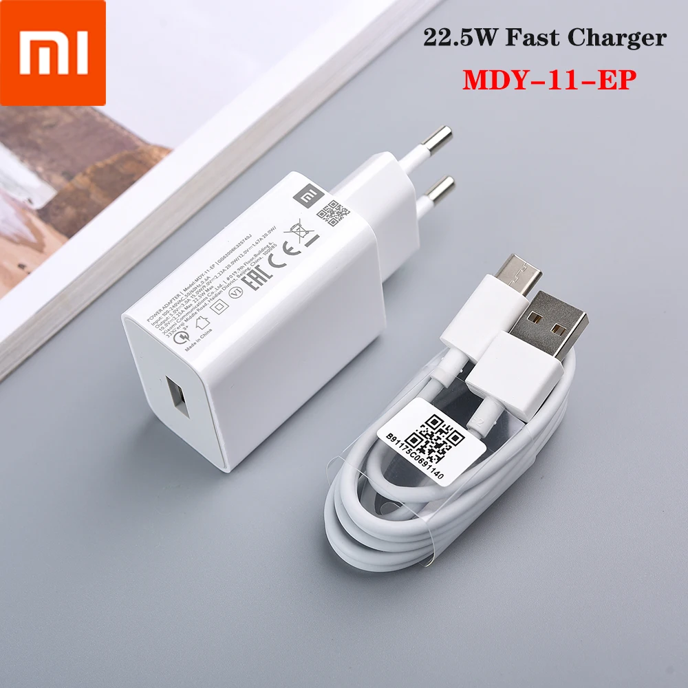 Оригинальный Xiaomi MDY 11 EP ЕС быстрое зарядное устройство 22 5 Вт QC 3 0 адаптер