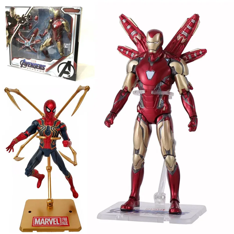 17 см Marvel MK 85 Железный человек Мстители 3 Железный человек паук фигурка модель удивительный человек паук подвижные игрушки для детей