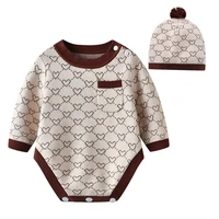 newborn baby bodysuits long sleeve outerwear toddler infant boys girls sweaters jumpsuits caps outfits autumn winter kids wear