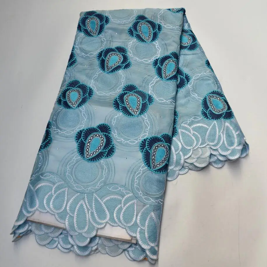 

5 yards soft cotton embroidery lace African Swiss voile lace fabric Nigerian Senegal sewing clothes high quality-S005