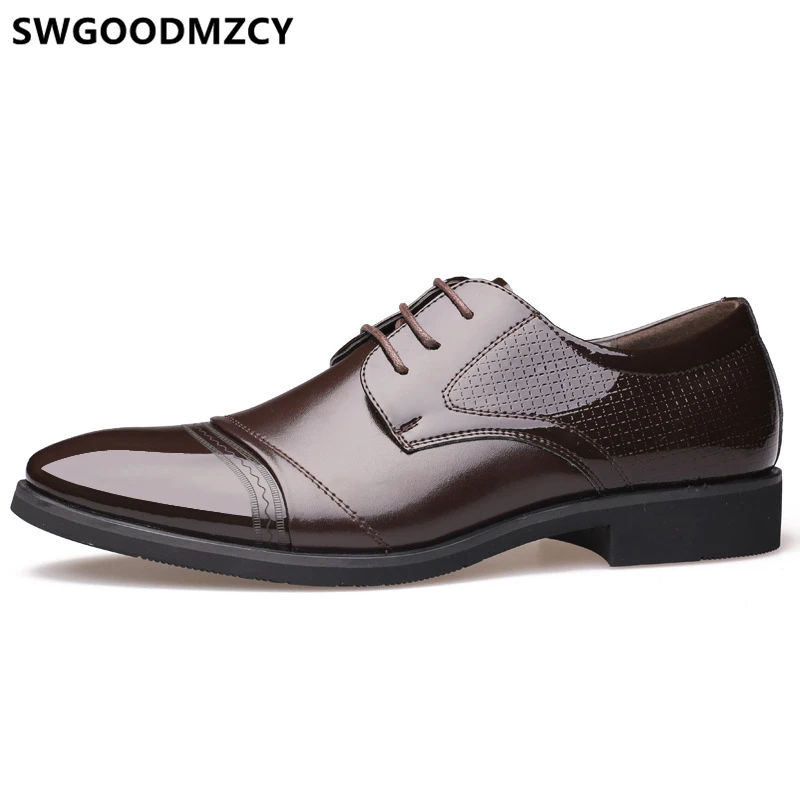 Деловая обувь для мужчин офисная кожаная итальянская формальная Мужская