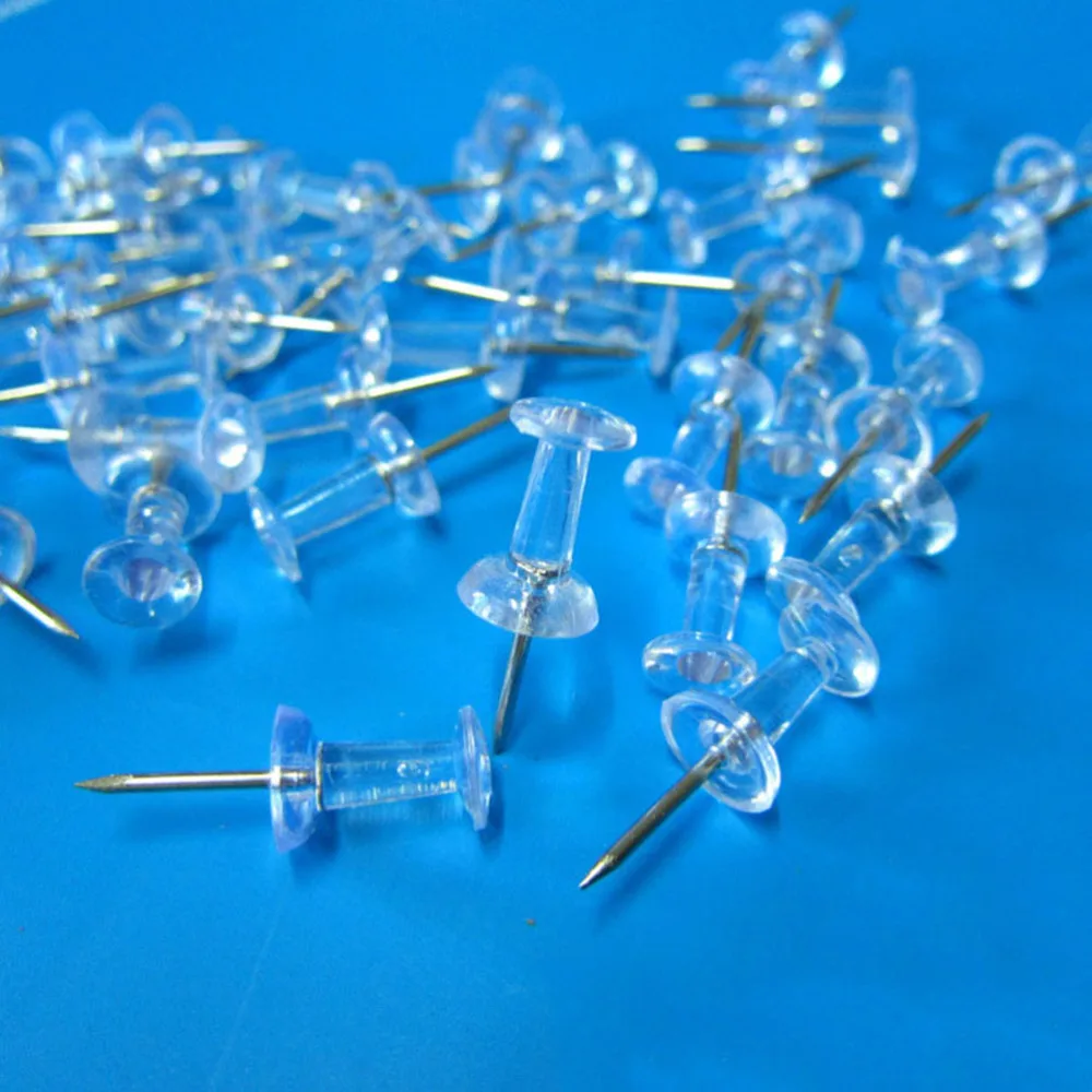 

200Pcs Transparent Pushpins Map Push Tacks for School Home Office
