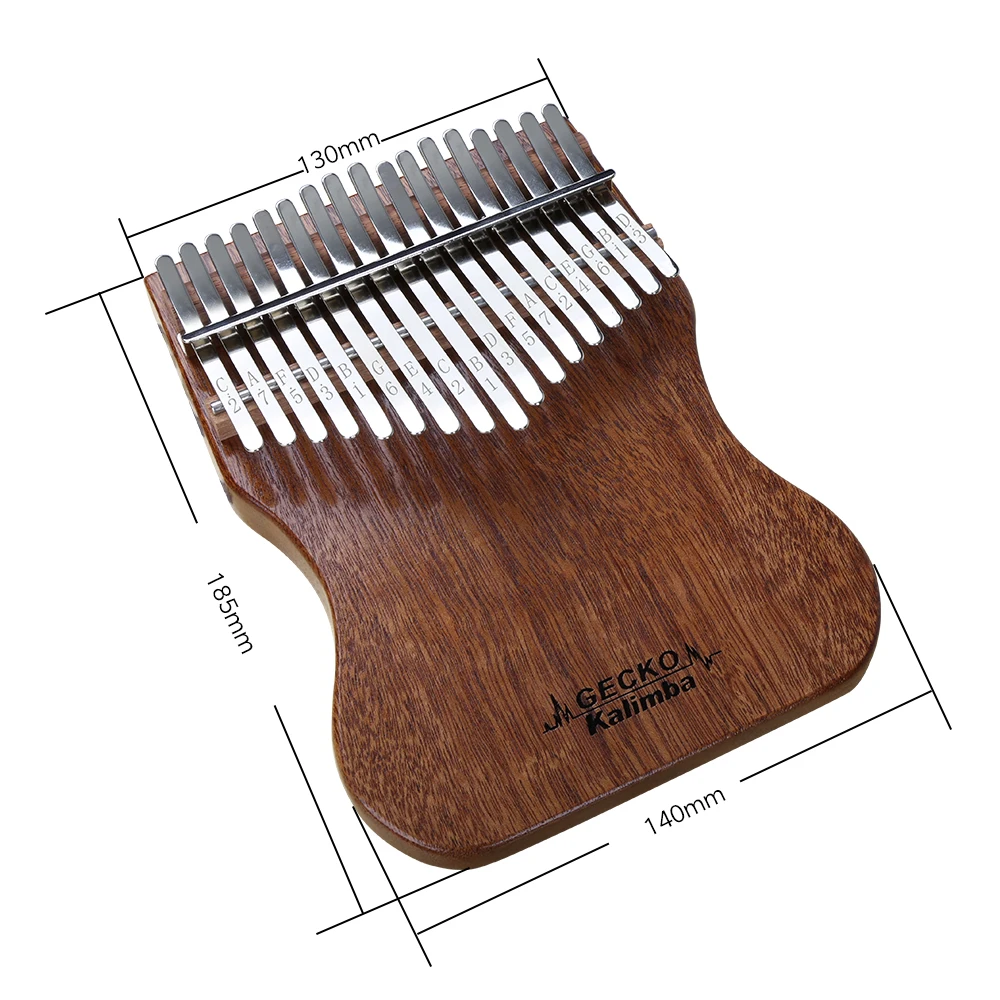 GECKO Kalimba 17 клавиш полный шпон корпус из твердого красного дерева с инструкцией и
