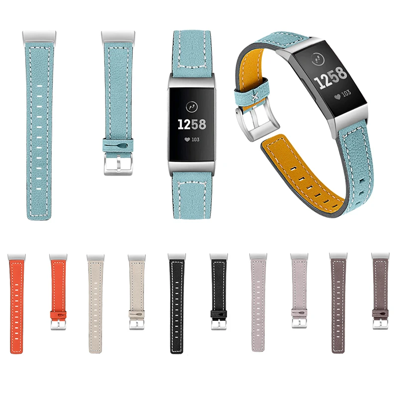 Кожаный Смарт часы с заменой ремешка браслет ремешок для FitbitCharge 3