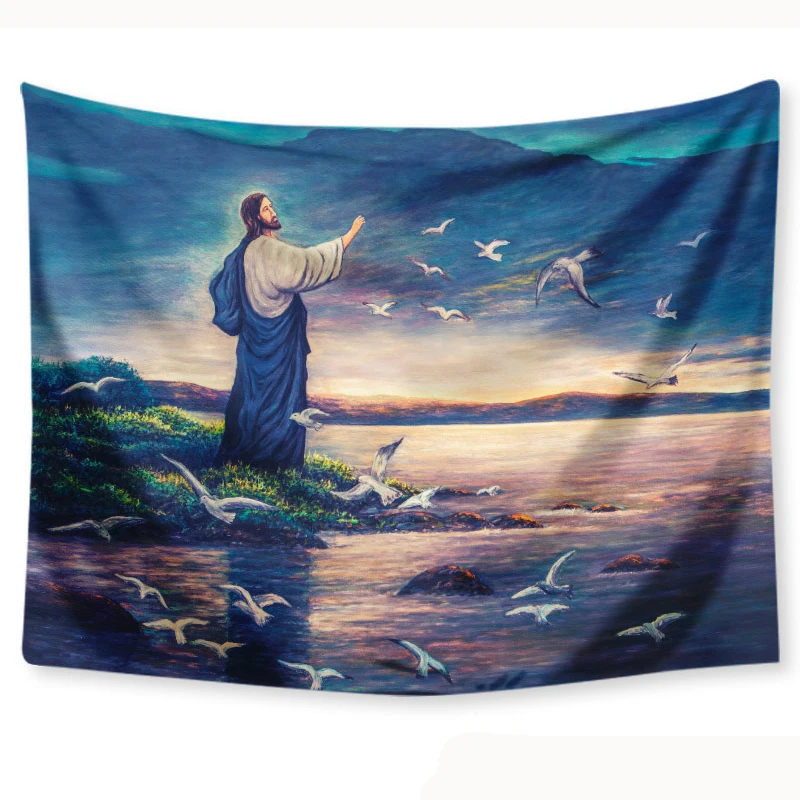 Настенный Ковер с изображением Иисуса домашний декор настенный гобелен большая