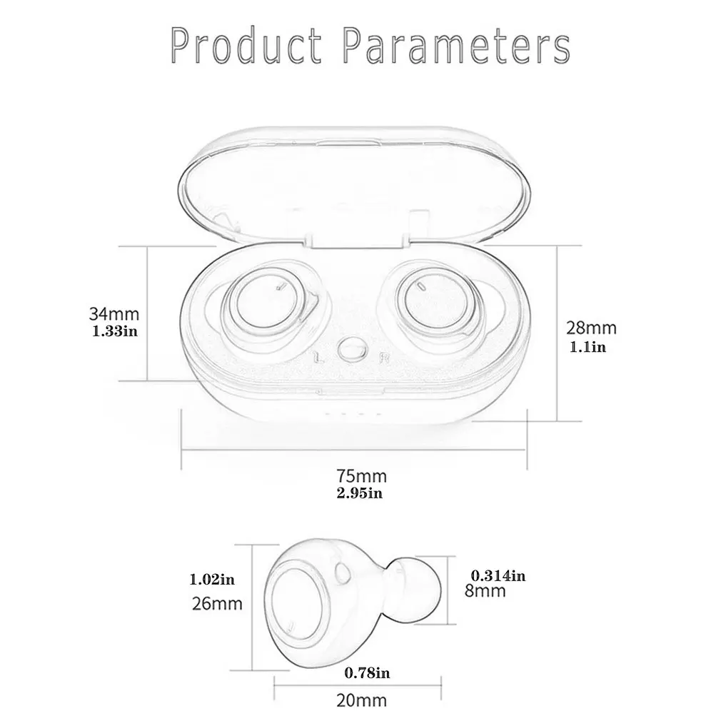 

Wireless Bluetooth 5.0 Headphones, 250mAh Stereo Mini Headphones with Touch Control, Select Songs and Calls, Y50