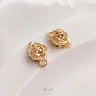 14K позолоченная Роза вставка Пряжка ручной работы сделай сам Хрустальное жемчужное ожерелье Соединительная Пряжка ювелирные аксессуары