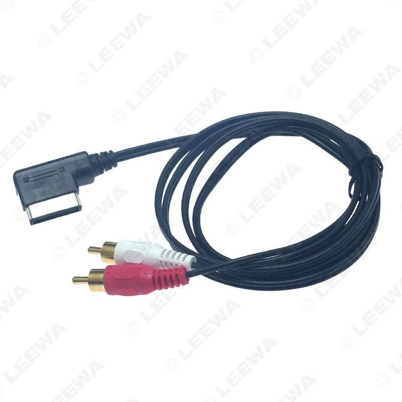 LEEWA 10X автомобильный интерфейс MDI/AMI к 2 RCA штекерному AUX кабелю для Volkswagen Audi