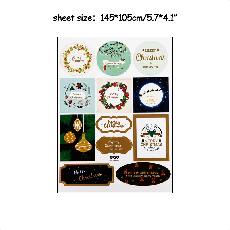 2pcs stickers-D WEIGAO милый олень дерево Подарочная коробка конфеты сумки Счастливого Рождества пакет для печенья на год рождественские вечерние подарочные пакеты пластиковые пакеты - Цвет: 2pcs stickers-D