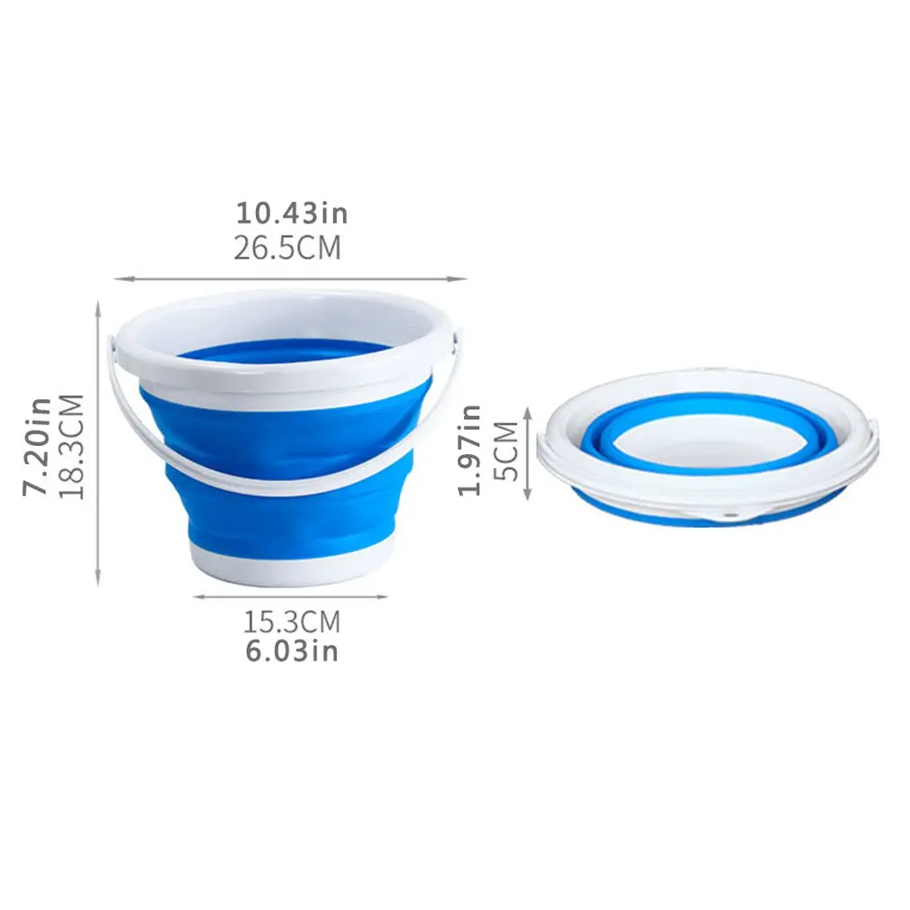 

3/5/10L Collapsible Bucket Multifunctional Folding Bucket for Hiking Fishing Outad Multi-Functional Eco-Friendly