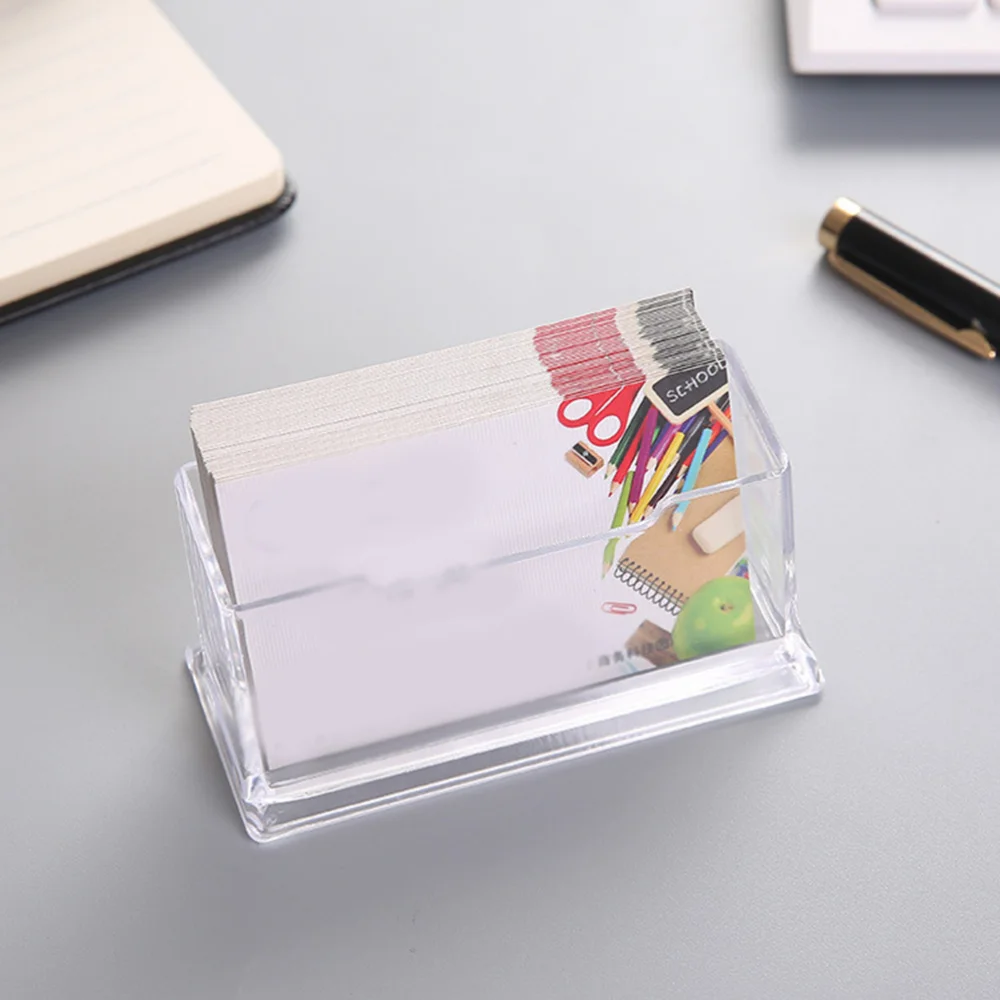 

2pcs Acrylic Case Display Stand Business Case Transparent Business Holder for Exhibition Supplies (Single Compartment Case + Pen