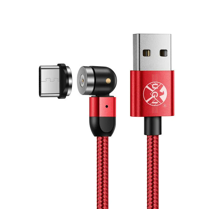 

UGI 1M/2M Magnetic Cable Fast Charge 540 180/360 Rotating Cord For Micro USB Type C USB C For Huawei P30 P40 Tablet laptop