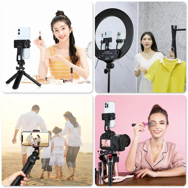 

PULUZ 360 Degree Rotating Horizontal Vertical Shooting Phone ABS Clamp Holder Bracket
