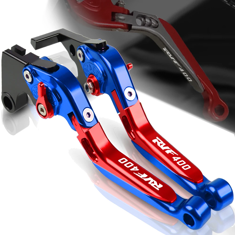 

RVF400 LOGO Motorcycle Adjustable Folding Extendable Brake Clutch Levers Accessories For Honda RVF 400 NC35 1994 1995 1996