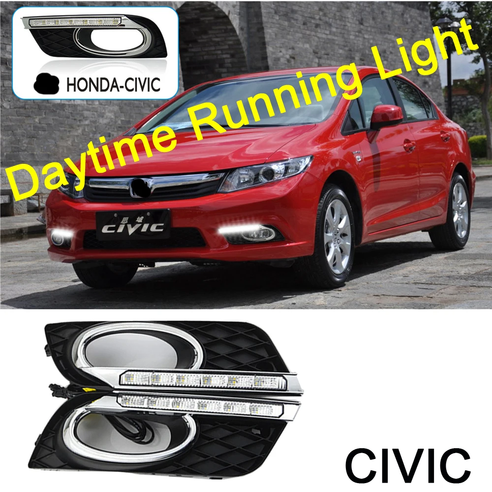 ECAHAYAKU Габаритные огни стайлинга автомобилей светодиодный DRL для Honda Civic 9th 2011 2013