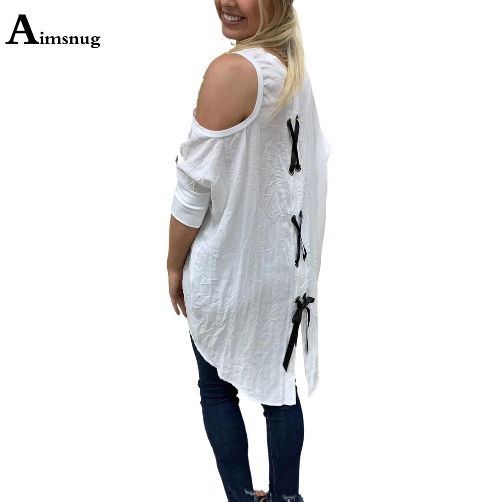 

Женская летняя длинная футболка размера плюс 3xl, новинка 2021, сексуальная женская футболка на шнуровке, женские повседневные Асимметричные ф...