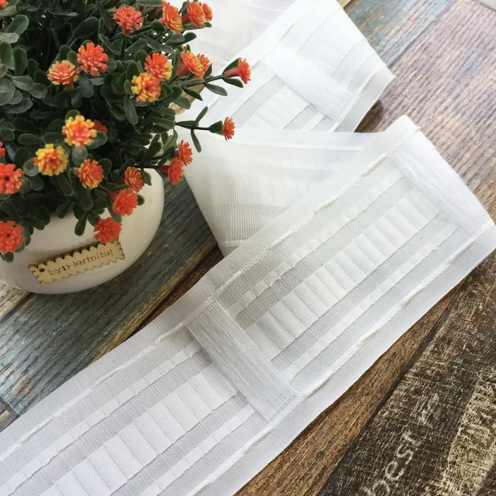 Finished White Multi-function Curtains Accessories Tape Hook Tape Rod Pocket Pull Pleated Tape DIY curtains 3 Ways To Use