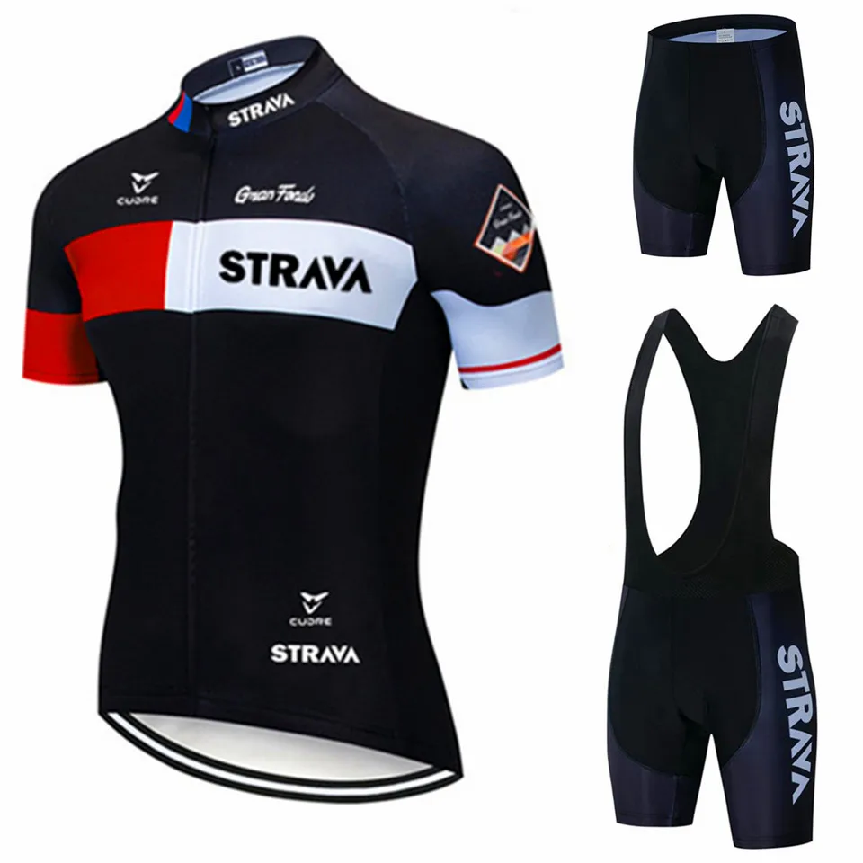 

2020 Team STRAVA Cycling Jerseys Bike Wear Clothes Quick-Dry Bib Gel Sets Clothing Ropa Ciclismo Uniformes Maillot Sport Wear