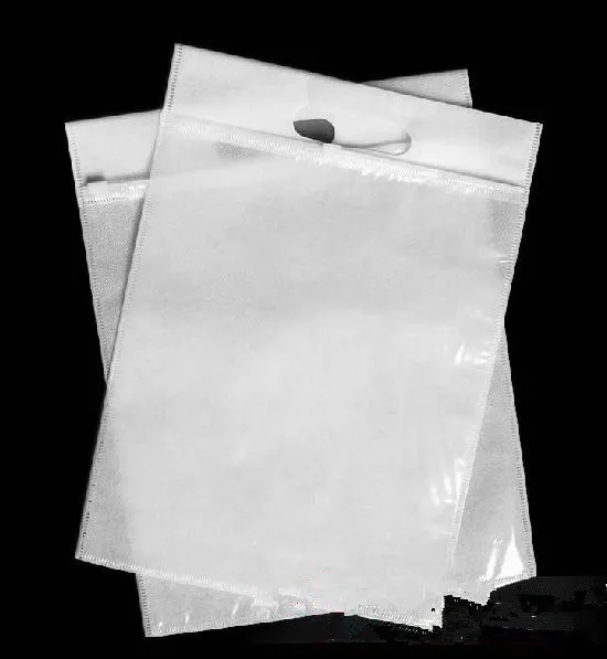 

10x High Grade Garment Packaging Bag White Non-Woven Polypropylene Zippered Tote Bag extra large 45*57cm+5cm