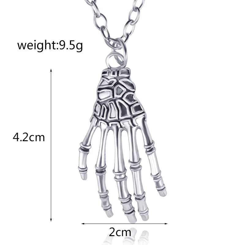 Ожерелье в стиле панк с подвеской для мужчин и женщин скелет Когтевран костяные