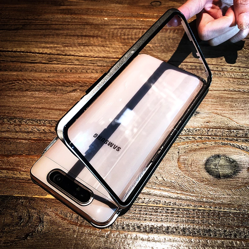 360 Полный Магнитный чехол для samsung Galaxy S11 A90 5G A80 A10S A40 A50 A60 A70 M30S металлический бампер Двусторонняя закаленное Стекло чехол