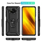 Чехол для Xiaomi Pocophone Poco X3 NFC, противоударный армированный держатель-подставка, автомобильный чехол для телефона с кольцом для Mi Poco X3 Pro, задняя крышка