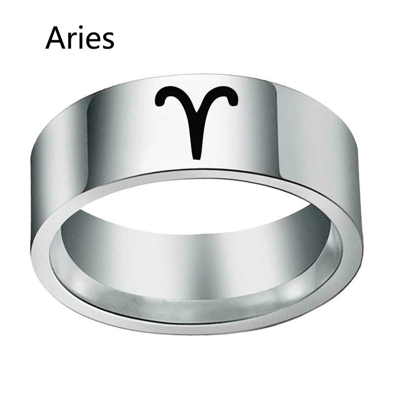 Титан Сталь Aries Козерог зодиака Рак кольца для мужчин и женщин 12 созвездий знак