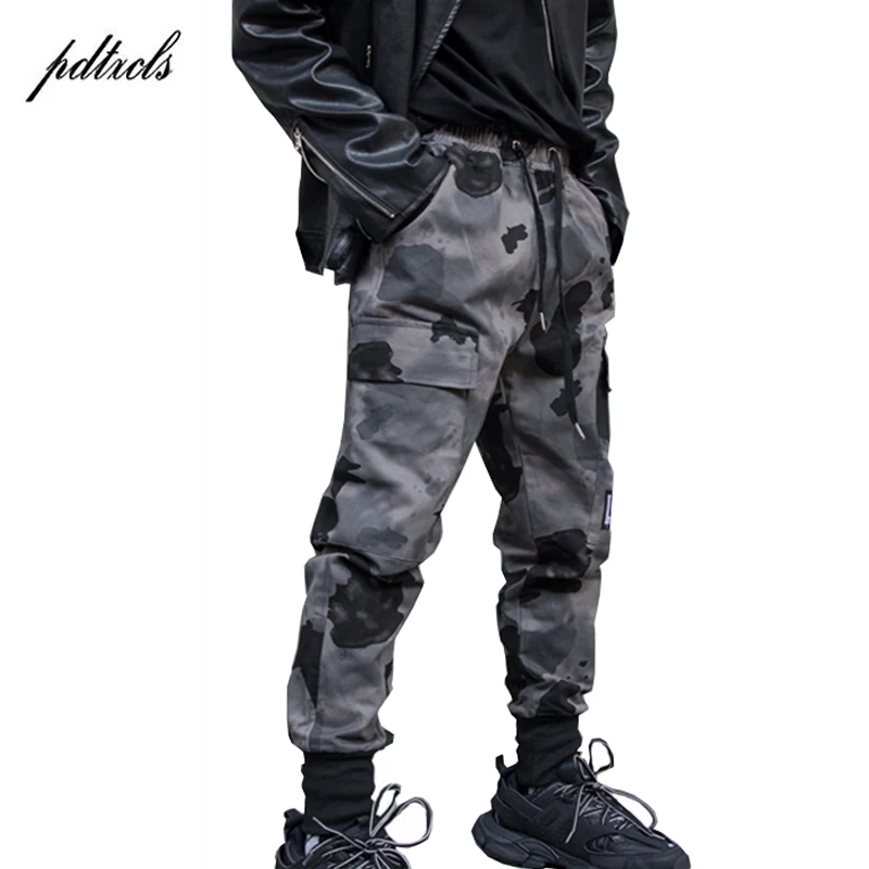 Новые Боковые карманы камуфляжные аппликации хип хоп обтягивающие мужские