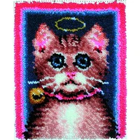 Latch hook rug kits Canvas embroidery with pattern Canvas for embroidery Foamiran for needlework Cat Carpet crocheting Tapestry