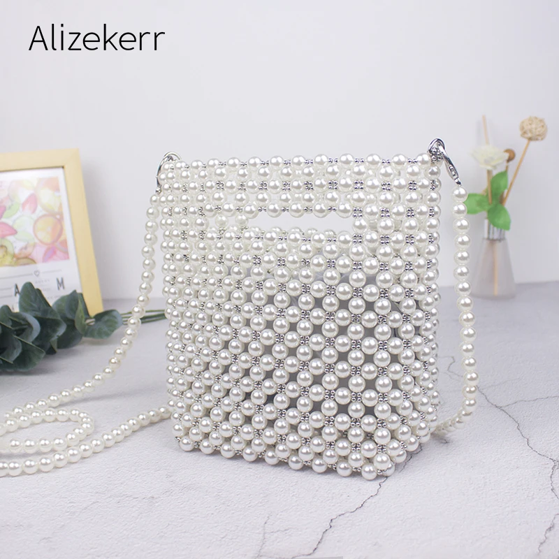 Ручной работы жемчужные вечерние клатчи женские тканые Роскошные