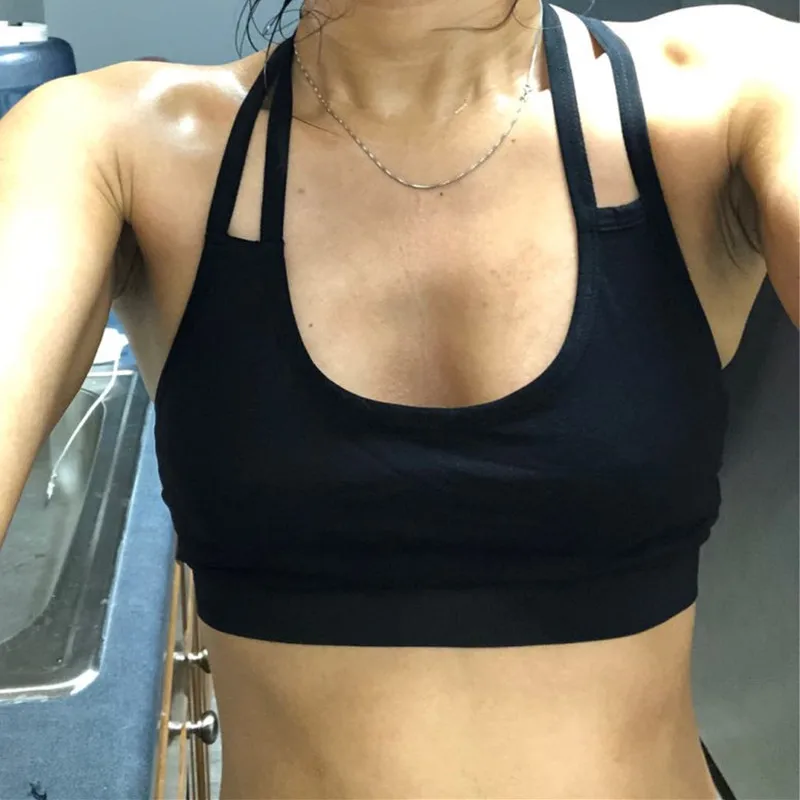 Женский спортивный бюстгальтер для йоги ударопрочный сексуальный с открытой