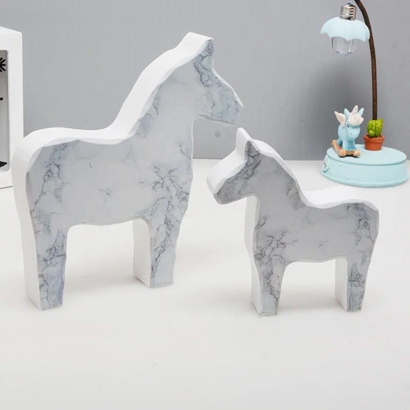 Деревянная лошадь украшения фигурки животных в скандинавском стиле декор для