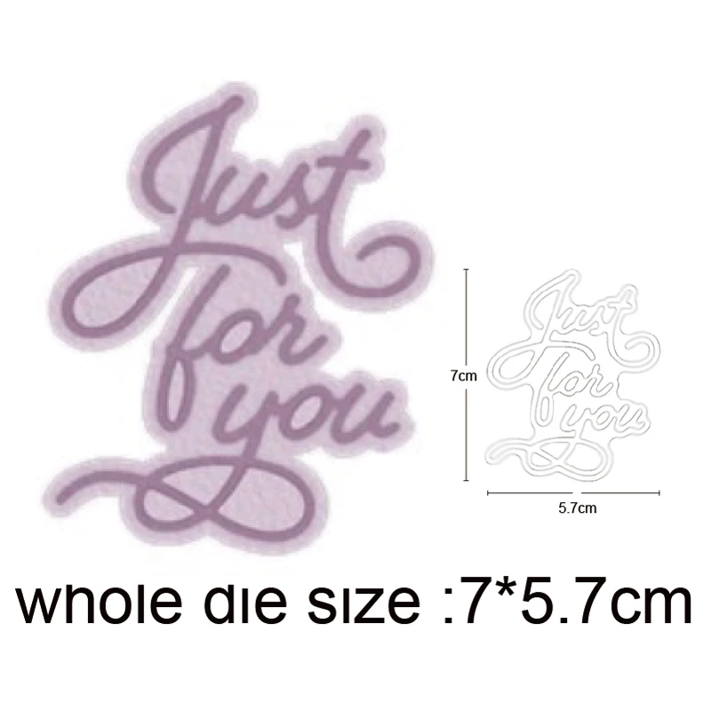

2020 New Metal Dies Words Just for You cutting dies and stamps DIY Scrapbooking Stencils dies Album Cards Making Embossing dies