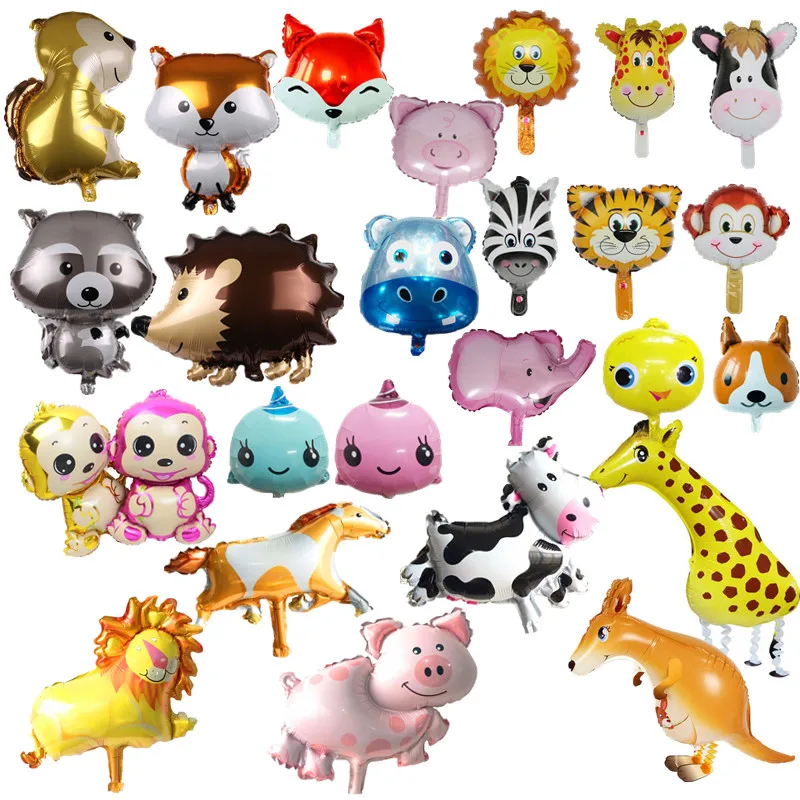Вечерние воздушные шары с днем рождения в джунглях шарики форме животных для