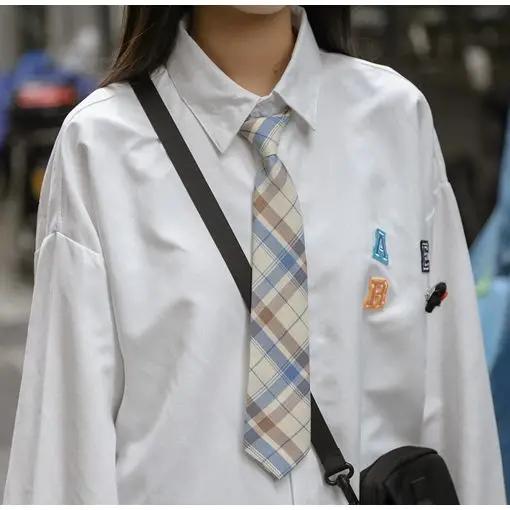 

Spring Woman'S Blouse Lapel Long Sleeve Office Lady Student Fashion Harajuku Single Breasted Plus Size Shirt Send Tie Applique