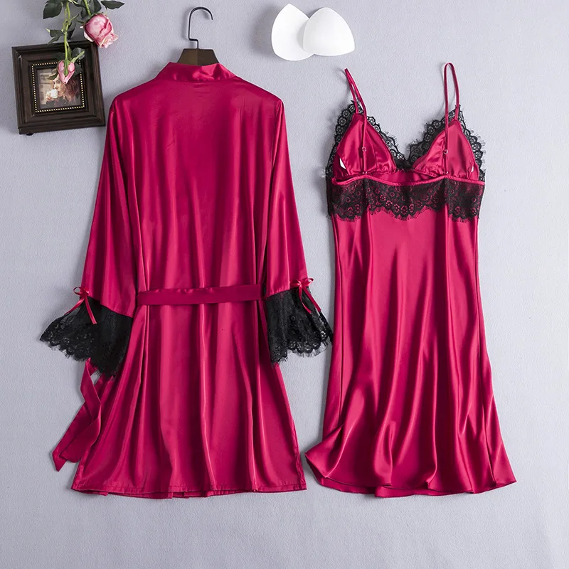 Пикантная ночная рубашка женская пижама из 2 предметов Пижама с V-образным