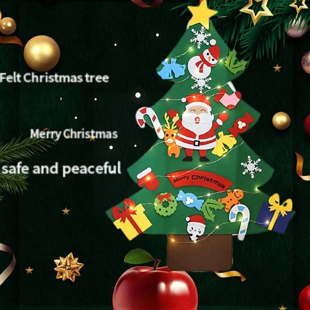 

Детская войлочная Рождественская елка, Рождественское украшение для дома, Рождество 2021, новогодние подарки, рождественские украшения, Сант...