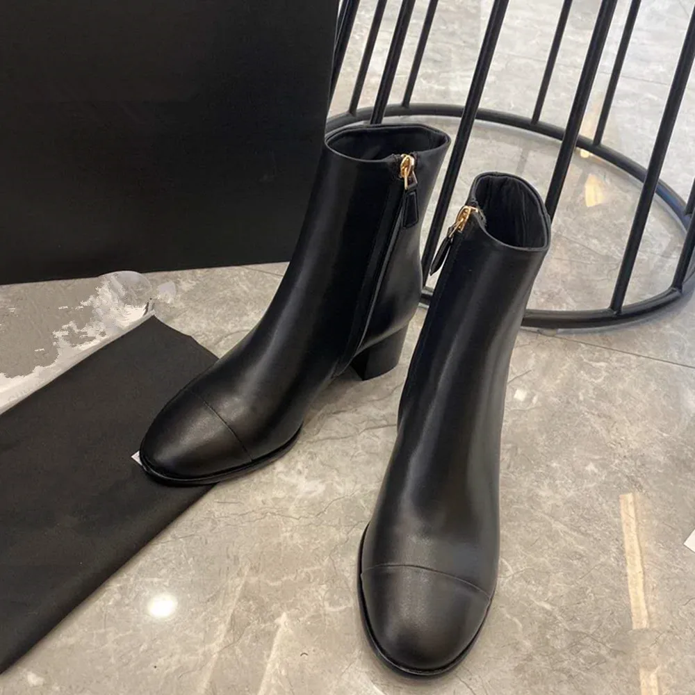 

2020 Fashion Women's Boots Genuine Leather Boots For Woman Round Toe Lace Up Ankle Boots Luxury Design Winter Boots Size 35-41