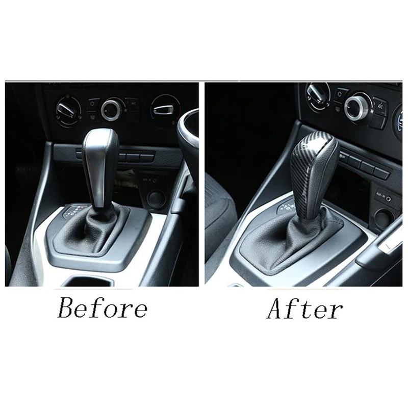Carbon Fiber Gear Shift Handle Sleeve Cover Stickers for BMW 1 3 Series E90 E92 E87 X1 E84 Auto Interior Accessories | Автомобили и
